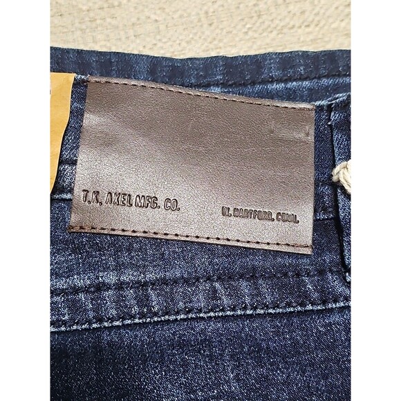 TK Axel Jeans Men Sz 34X32 Blue Denim Stretch Slim Fit Boot Cut Dark Wash NWT - Picture 4 of 9